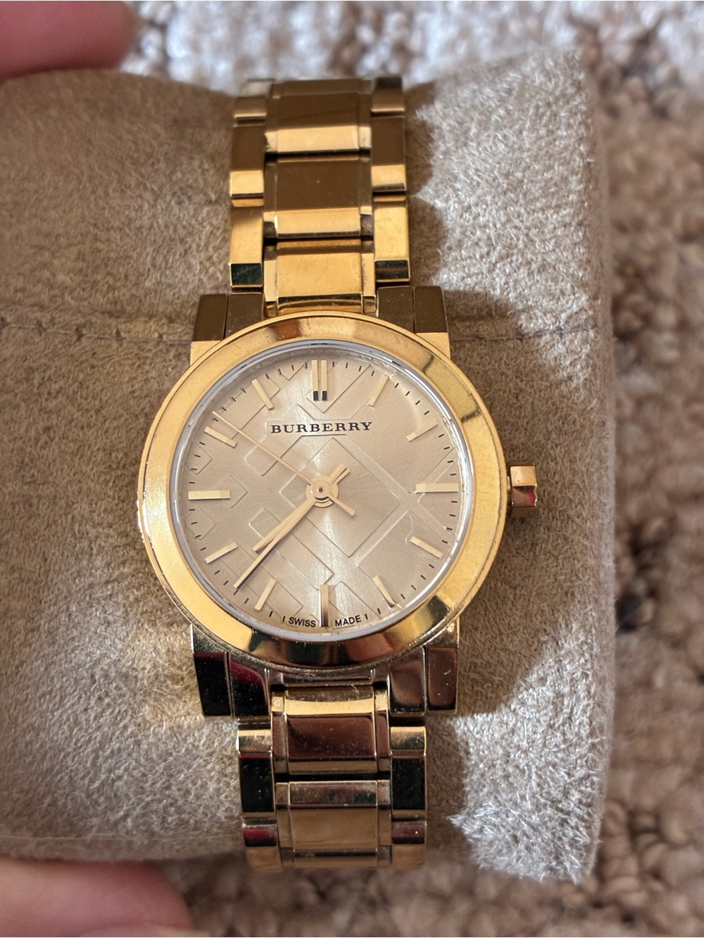 Burberry Gold and Champagne Stainless Steel Bracelet Watch